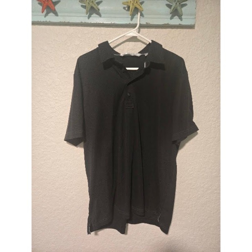 Travis Matthew Mens Black Short Sleeve Polo Shirt PwC Logo Size Large
